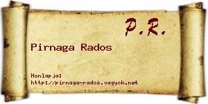 Pirnaga Rados névjegykártya